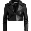 Women Alice and Olivia Yardley Leather Cropped Jacket